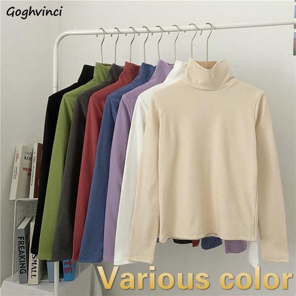 women long sleeve tshirts turtleneck solid slim all-match plus velvet colorful korean ulzzang students casual womens simple women's t-s, White
women long sleeve tshirts turtleneck solid slim all-match plus velvet colorful korean ulzzang students casual womens simple women's t-s, White