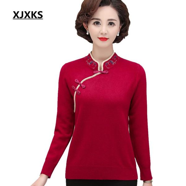 women's sweaters xjxks casual chinese style stand-up collar women sweater 2021 autumn winter wool knitted pullover, White;black
women's sweaters xjxks casual chinese style stand-up collar women sweater 2021 autumn winter wool knitted pullover, White;black
