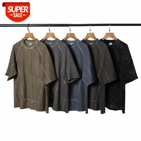 solid color stitching raw edge distressed short-sleeved t-shirt oversize loose bottoming for men and women #hr8j, White;black
solid color stitching raw edge distressed short-sleeved t-shirt oversize loose bottoming for men and women #hr8j, White;black