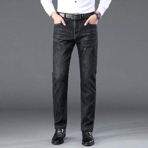 men's jeans black and gray business casual straight-leg cotton washed high fashion urban pants/men's large size thin, Blue
men's jeans black and gray business casual straight-leg cotton washed high fashion urban pants/men's large size thin, Blue