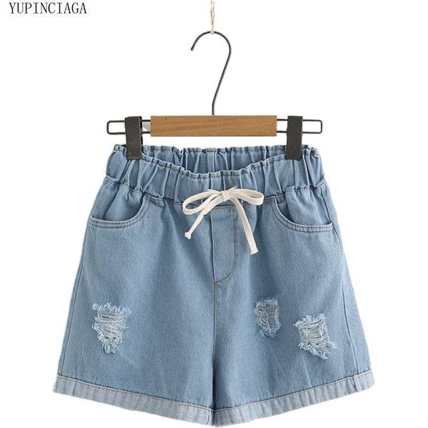 women shorts japan style small fresh 2021 elastic waist tie hole denim girl solid color women's, White;black
women shorts japan style small fresh 2021 elastic waist tie hole denim girl solid color women's, White;black