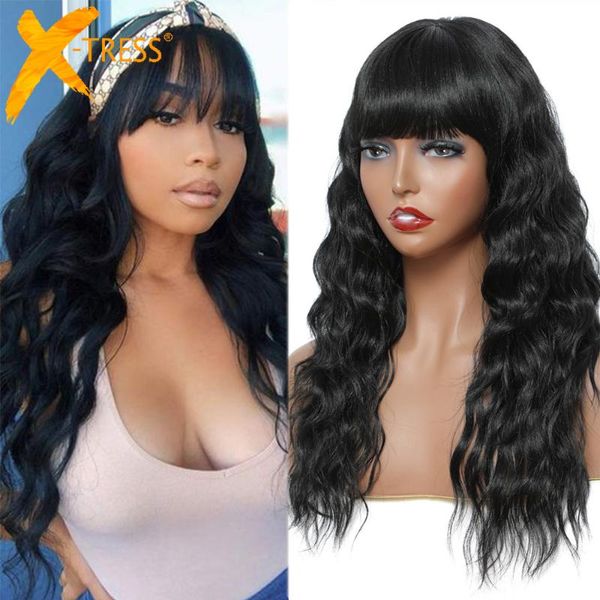synthetic wigs black colored natural wave for women long soft daily use hairstyle x-tress fluffy heat resistant machine made wig
synthetic wigs black colored natural wave for women long soft daily use hairstyle x-tress fluffy heat resistant machine made wig