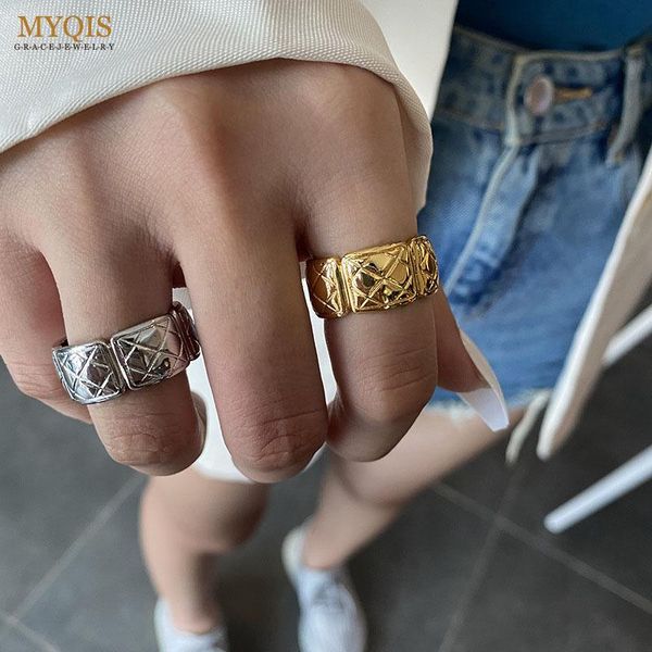 wedding rings myqis vintage grid 2021 trend ring for women girl 18k gold plated metallic open engagement adjustable jewelry, Slivery;golden
wedding rings myqis vintage grid 2021 trend ring for women girl 18k gold plated metallic open engagement adjustable jewelry, Slivery;golden