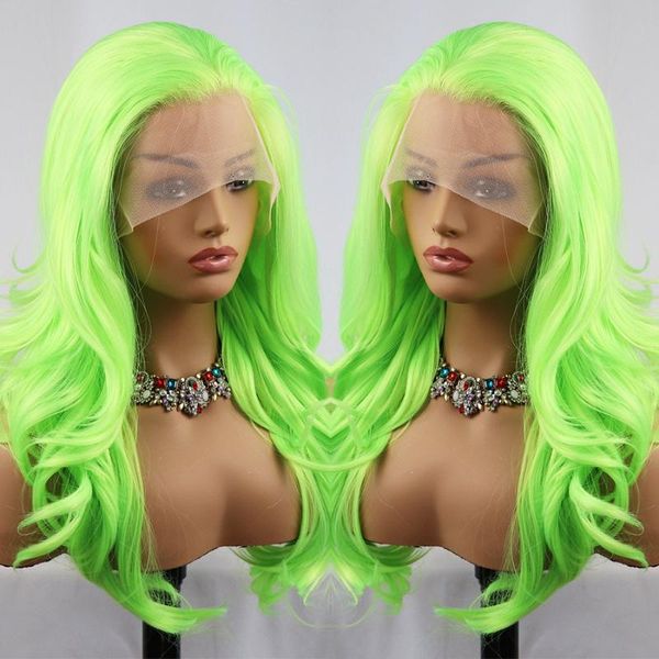 synthetic wigs fluorescence green yellow color long hair body wave lace front natural hairline heat resistant fiber, Black
synthetic wigs fluorescence green yellow color long hair body wave lace front natural hairline heat resistant fiber, Black