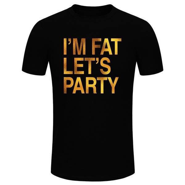 men's fashion i'm fat let's party gold glitter print short sleeve funny drinking t-shirt (size xs-3xl) t-shirts, White;black
men's fashion i'm fat let's party gold glitter print short sleeve funny drinking t-shirt (size xs-3xl) t-shirts, White;black