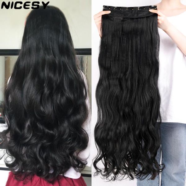 synthetic wigs nicesy long wavy 5 clips hair 22inch/32inch clip on high tempreture fake for women, Black
synthetic wigs nicesy long wavy 5 clips hair 22inch/32inch clip on high tempreture fake for women, Black