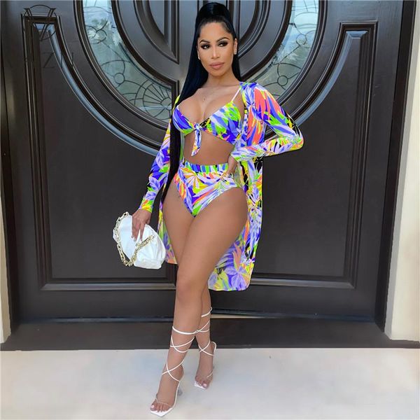 women's tracksuits vazn 2021 summer ladies casual fashion street style beach tight print cape bikini split swimsuit three-piece set, Gray
women's tracksuits vazn 2021 summer ladies casual fashion street style beach tight print cape bikini split swimsuit three-piece set, Gray