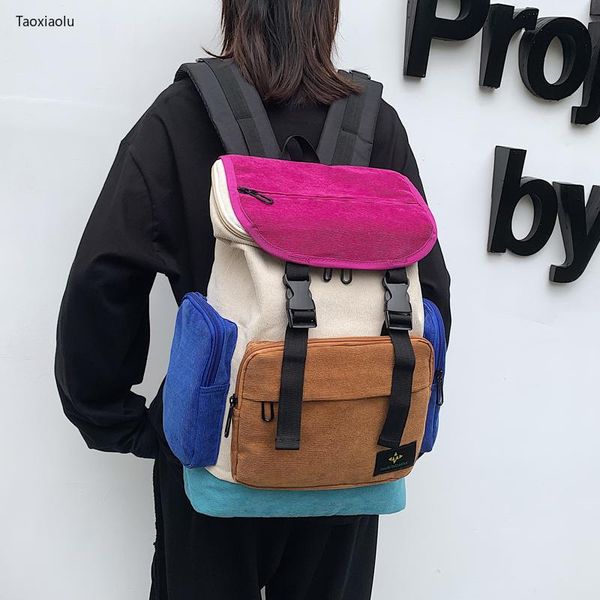 backpack japanese ins tide women's backpacks harajuku panelled school bags for girls female korean high college woman
backpack japanese ins tide women's backpacks harajuku panelled school bags for girls female korean high college woman