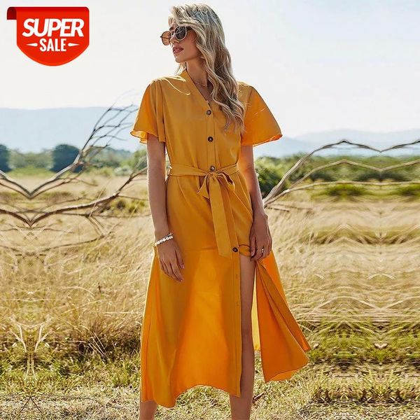 spring new butterfly sleeve bandage dress women casual solid color v neck elegant button dress for women 2021 summer #mx4l, White;black
spring new butterfly sleeve bandage dress women casual solid color v neck elegant button dress for women 2021 summer #mx4l, White;black