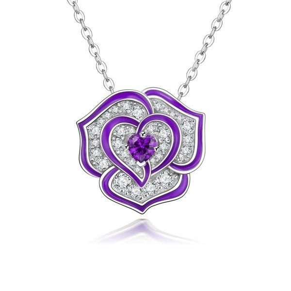 pendant necklaces charming purple red heart flower necklace vintage silver color chain for women white zircon wedding
pendant necklaces charming purple red heart flower necklace vintage silver color chain for women white zircon wedding