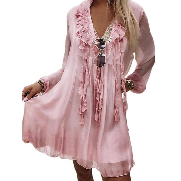 casual dresses spring summer party dress solid color tassel elegant v neck long sleeve chiffon sundress for daily wear women 2021, Black;gray
casual dresses spring summer party dress solid color tassel elegant v neck long sleeve chiffon sundress for daily wear women 2021, Black;gray
