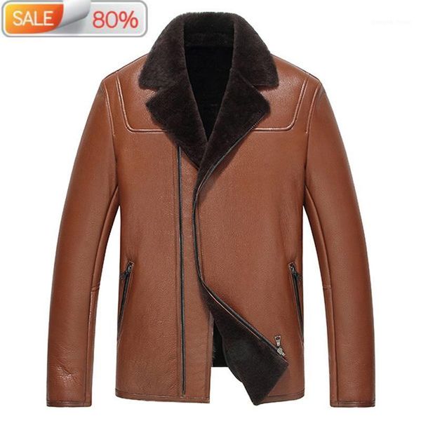 men's leather & faux winter real wool fur liner genuine sheepskin coat motorcycle jacket chaqueta jlk16616 y1370, Black
men's leather & faux winter real wool fur liner genuine sheepskin coat motorcycle jacket chaqueta jlk16616 y1370, Black