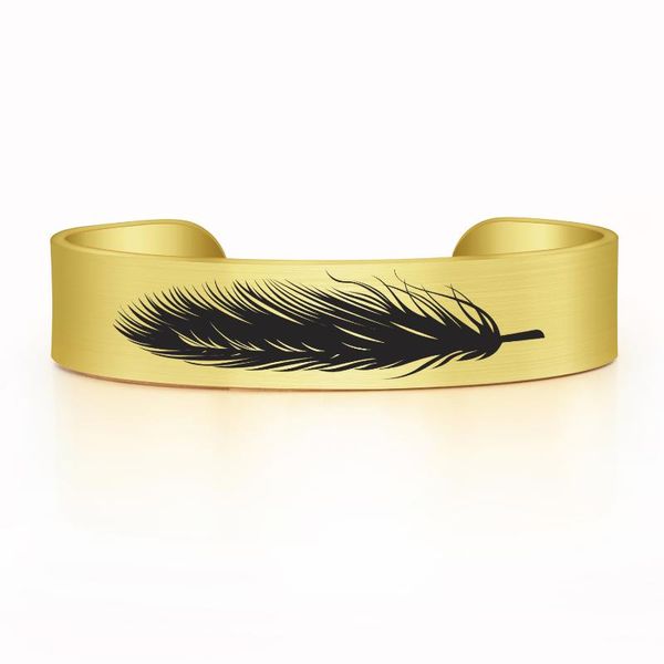feather stainless steel brushed cuff 15mm width bangle 4 colors bracelet jewelry gifts adjustable size for man and women, Black
feather stainless steel brushed cuff 15mm width bangle 4 colors bracelet jewelry gifts adjustable size for man and women, Black