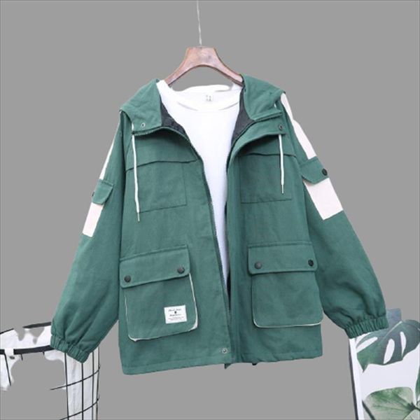 women's jackets contrast color hooded cargo jacket 2021 autumn zipper coat women long sleeve safari style outerwear, Black;brown
women's jackets contrast color hooded cargo jacket 2021 autumn zipper coat women long sleeve safari style outerwear, Black;brown