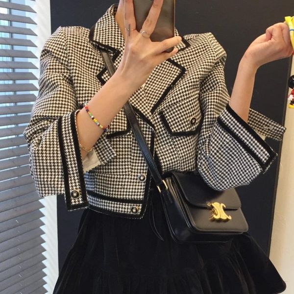 spring autumn korean short women jacket coat houndstooth jackets female vintage ladies single-breasted outwear crop women's, Black;brown
spring autumn korean short women jacket coat houndstooth jackets female vintage ladies single-breasted outwear crop women's, Black;brown
