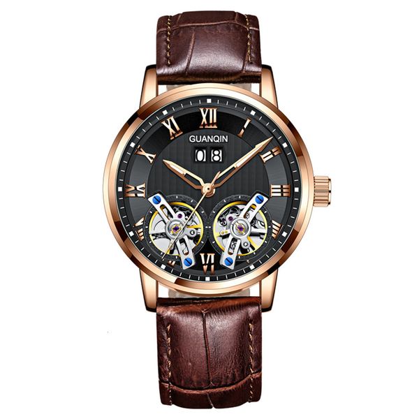 guanqin automatic skeleton mechanical lighting turn polar clock men's business tours large iron plate reloj hombre, Slivery;brown
guanqin automatic skeleton mechanical lighting turn polar clock men's business tours large iron plate reloj hombre, Slivery;brown