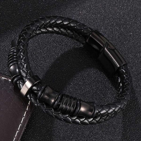charm bracelets fashion men black leather bangles bileklik pulseiras stainless steel clasp male wrist band jewelry gifts, Golden;silver
charm bracelets fashion men black leather bangles bileklik pulseiras stainless steel clasp male wrist band jewelry gifts, Golden;silver