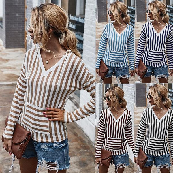women's sweaters winter multicolor striped stitching hooded pullover sweater women casual v-neck loose pocket large size long-sleeved, White;black
women's sweaters winter multicolor striped stitching hooded pullover sweater women casual v-neck loose pocket large size long-sleeved, White;black