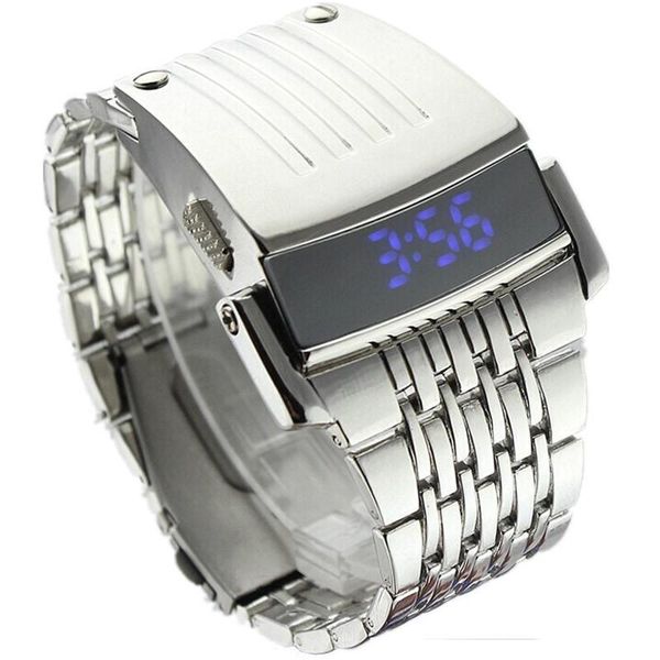 wristwatches 2021 1pc men stainless steel mens blue led digital sport quartz wrist watch fashion listing reloj de hombre @4, Slivery;brown
wristwatches 2021 1pc men stainless steel mens blue led digital sport quartz wrist watch fashion listing reloj de hombre @4, Slivery;brown