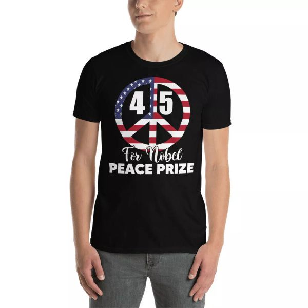 45 For Nobel Peace Prize Cool American Flag Trump 45th President Gifts T-Shirt, White;black
45 For Nobel Peace Prize Cool American Flag Trump 45th President Gifts T-Shirt, White;black