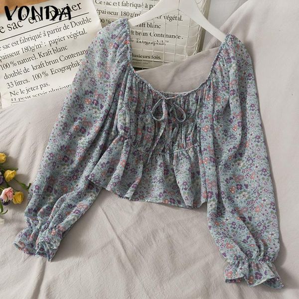 women's blouses & shirts vonda autumn blouse vintage floral print crop women long sleeve square collar blusas femininas streetwears ov, White
women's blouses & shirts vonda autumn blouse vintage floral print crop women long sleeve square collar blusas femininas streetwears ov, White