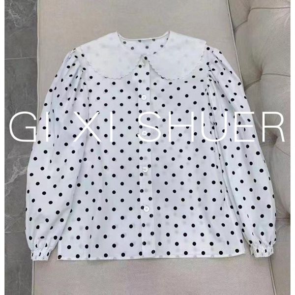 women's blouses & shirts silk shirt autumn style 2021 doll collar long sleeve polka dot printing casual fashion top, White
women's blouses & shirts silk shirt autumn style 2021 doll collar long sleeve polka dot printing casual fashion top, White