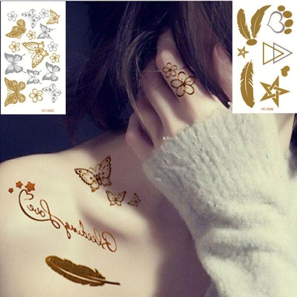 temporary tattoos nu-taty waterproof tattoo sticker european and american style metal gold silver butterfly feather rose
temporary tattoos nu-taty waterproof tattoo sticker european and american style metal gold silver butterfly feather rose