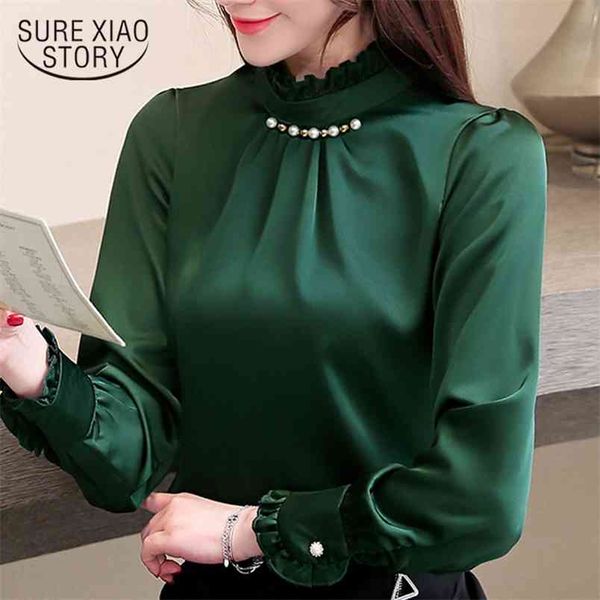 womens and blouses long sleeve shirts chiffon shirt fashion beading stand collar office 3090 50 210506, White
womens and blouses long sleeve shirts chiffon shirt fashion beading stand collar office 3090 50 210506, White