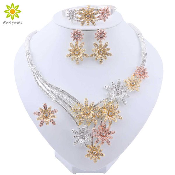 dubai fashion women necklace wedding party jewelry set flower shape bracelet earrings romantic wedding ring jewelry h1022, Silver
dubai fashion women necklace wedding party jewelry set flower shape bracelet earrings romantic wedding ring jewelry h1022, Silver