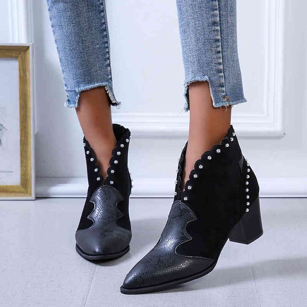 boots women rivet female autumn winter pu leather cowboy ankle pointed toe wedge heel woman booties snake shoes 3l9i, Black
boots women rivet female autumn winter pu leather cowboy ankle pointed toe wedge heel woman booties snake shoes 3l9i, Black
