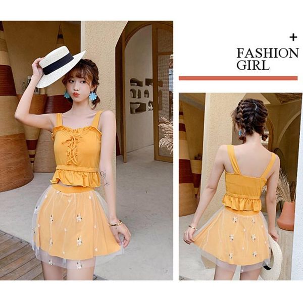 women camisole skirt 2 pcs set ladies swimsuit and solid color drawstring ruffles vest with chest pad one-piece suits
women camisole skirt 2 pcs set ladies swimsuit and solid color drawstring ruffles vest with chest pad one-piece suits