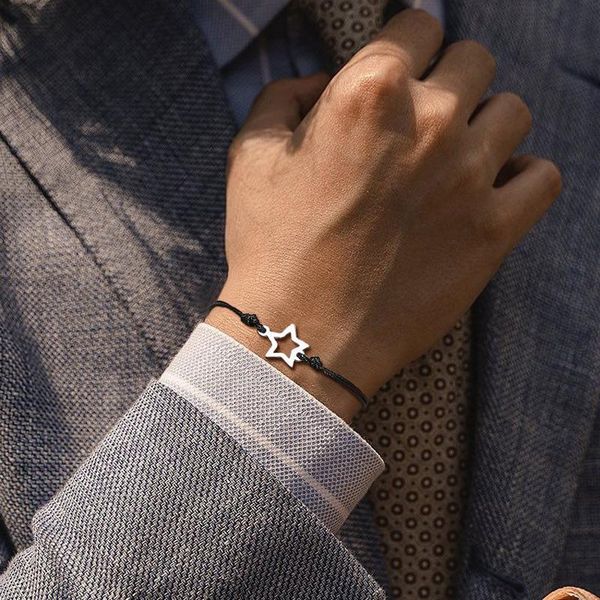 link, chain star bracelet , make a wish bracelets for men women charm black waxed cord friendship
link, chain star bracelet , make a wish bracelets for men women charm black waxed cord friendship