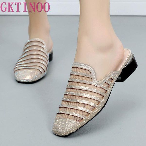 slippers gktinoo 2021 summer women closed toes square heels lady sandals fashion mesh rhinestone female shoes plus size, Black
slippers gktinoo 2021 summer women closed toes square heels lady sandals fashion mesh rhinestone female shoes plus size, Black
