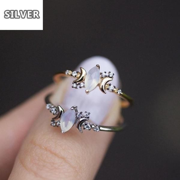 cluster rings female white opal moon stone ring fashion 925 silver wedding jewelry promise love engagement for women, Golden;silver
cluster rings female white opal moon stone ring fashion 925 silver wedding jewelry promise love engagement for women, Golden;silver