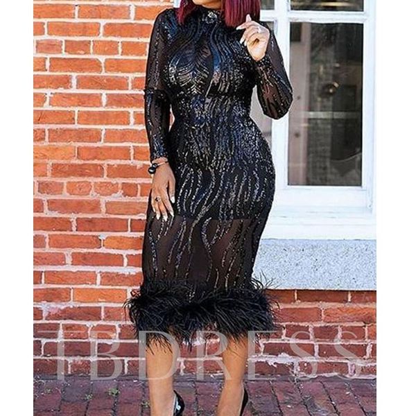 sequined party dress women sheath solid mid-calf high waist stand-up collar dresses lugentolo casual, Black;gray
sequined party dress women sheath solid mid-calf high waist stand-up collar dresses lugentolo casual, Black;gray