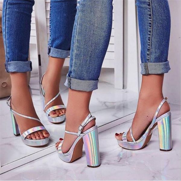 fashion silvery bling platforms gladiator sandals woman peep toe high heels ankle strap pumps party nightclub shoes, Black
fashion silvery bling platforms gladiator sandals woman peep toe high heels ankle strap pumps party nightclub shoes, Black