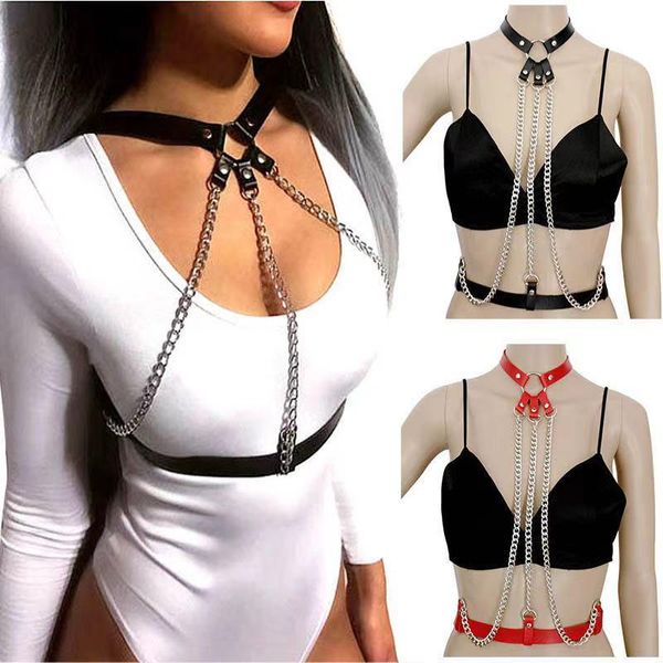 belts european and american jewelry fashion trend pu leather bondage necklace street dance nightclub show body chain, Black;brown
belts european and american jewelry fashion trend pu leather bondage necklace street dance nightclub show body chain, Black;brown