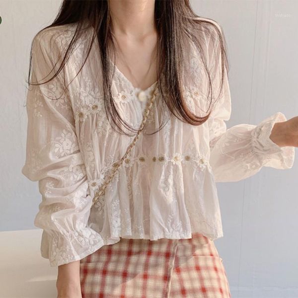 women's blouses & shirts women chic v-neck hollow lace blouse flower decorate spring autumn long sleeve shirt, White
women's blouses & shirts women chic v-neck hollow lace blouse flower decorate spring autumn long sleeve shirt, White