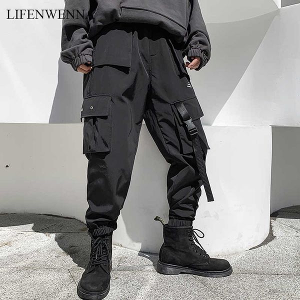 lifenwenna streetwear ribbons casual pants men black loose mens joggers pants side-pockets man harem harajuku hip hop trousers 210528
lifenwenna streetwear ribbons casual pants men black loose mens joggers pants side-pockets man harem harajuku hip hop trousers 210528
