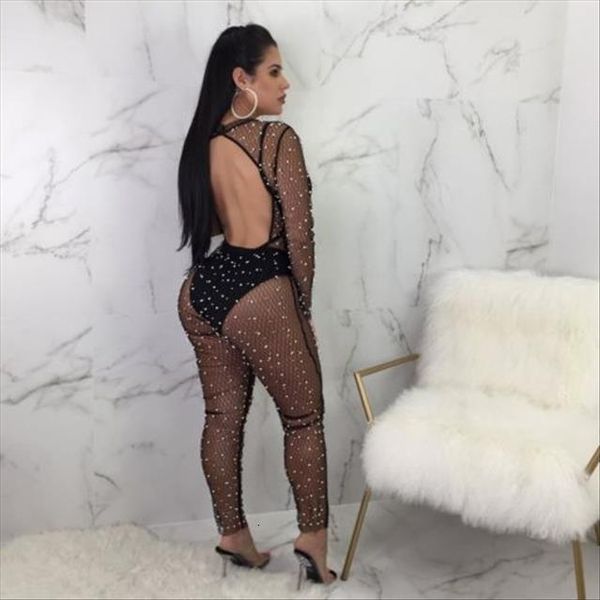 arrival fashion long sleeves womens rompers mesh sheer beaded bodycon club party casual jumpsuit, Black;white
arrival fashion long sleeves womens rompers mesh sheer beaded bodycon club party casual jumpsuit, Black;white