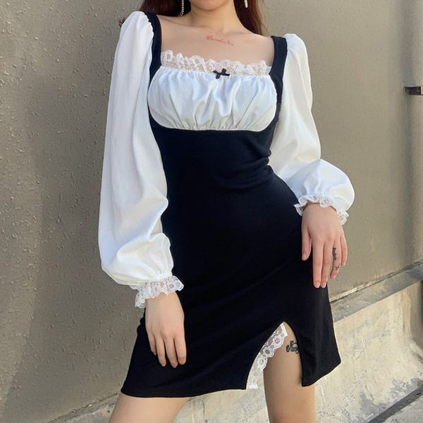 2021ezgaga mini dress women long puff sleeve autumn square collar high waist bowkont lace ruched split ladies bodycon elegant, Black;gray
2021ezgaga mini dress women long puff sleeve autumn square collar high waist bowkont lace ruched split ladies bodycon elegant, Black;gray
