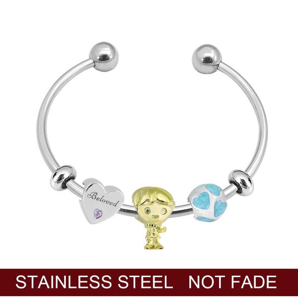 charm bracelets chain link girls women beads bangles stainless steel open fashion cuff female, Golden;silver
charm bracelets chain link girls women beads bangles stainless steel open fashion cuff female, Golden;silver