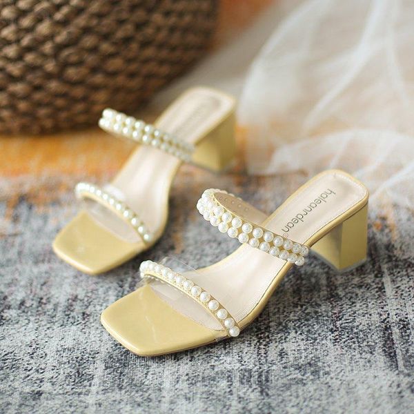 slippers summer women shoes 2021 fashion casual square head luxury outdoor designer comfortable pearl high-heeled sandals, Black
slippers summer women shoes 2021 fashion casual square head luxury outdoor designer comfortable pearl high-heeled sandals, Black
