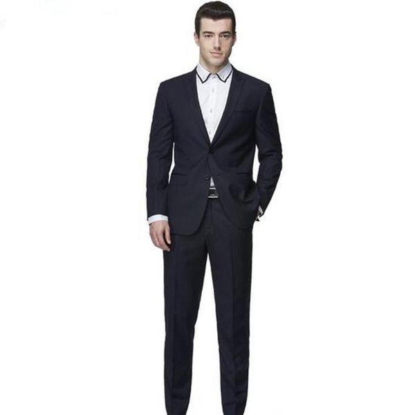 men's suits & blazers pure blue suit long-sleeved jacket and pants for the groom's man custom integrati costume homme, White;black
men's suits & blazers pure blue suit long-sleeved jacket and pants for the groom's man custom integrati costume homme, White;black