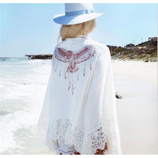 women's blouses & shirts women eagle pattern print summer beach wear long kimono cardigan plus size wear bikini blouse c, White
women's blouses & shirts women eagle pattern print summer beach wear long kimono cardigan plus size wear bikini blouse c, White