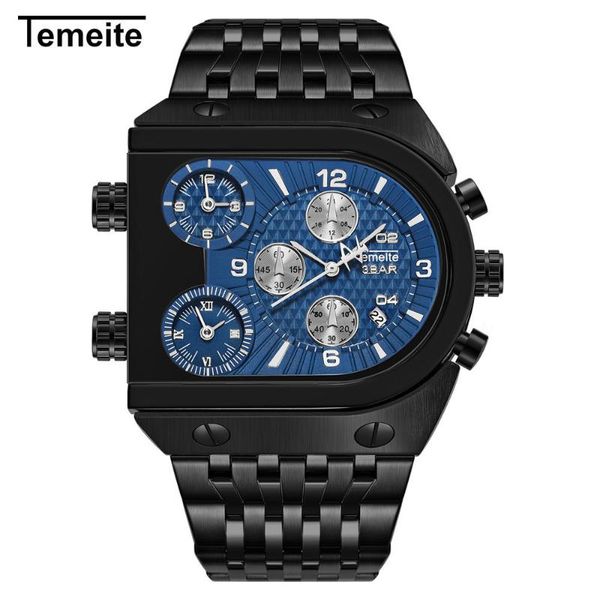 wristwatches mens watches temeite brand man multifunction creative waterproof military three time zone calendar quartz watch, Slivery;brown 
wristwatches mens watches temeite brand man multifunction creative waterproof military three time zone calendar quartz watch, Slivery;brown