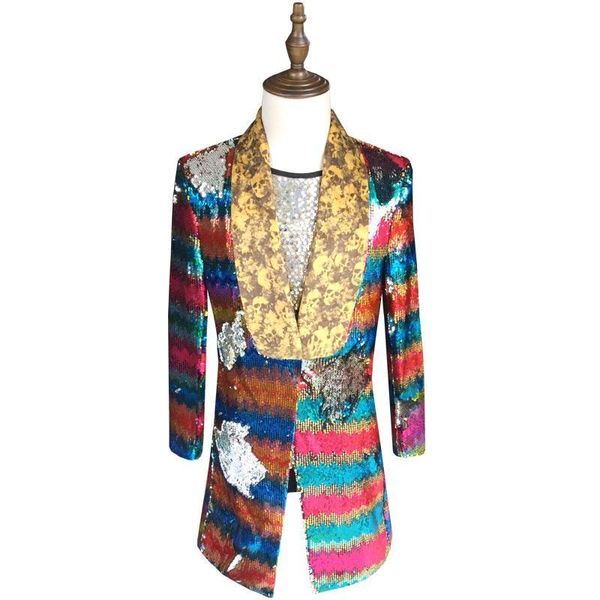 men's suits & blazers plyesxale colorful sequin blazer men 2021 long jacket gold silver blue green pink stage party prom for s-5xl, White;black
men's suits & blazers plyesxale colorful sequin blazer men 2021 long jacket gold silver blue green pink stage party prom for s-5xl, White;black
