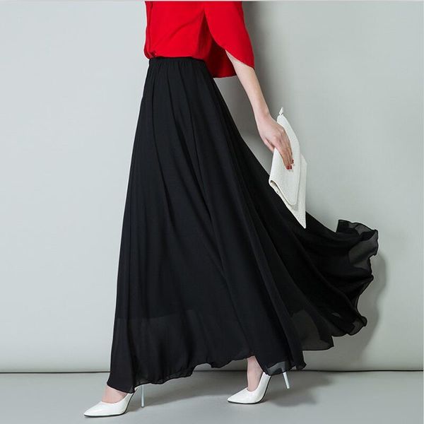 large size women chiffon long skirts 5xl 6xl 7xl solid color boho party holiday loose comfortable purple red blcak, Black
large size women chiffon long skirts 5xl 6xl 7xl solid color boho party holiday loose comfortable purple red blcak, Black