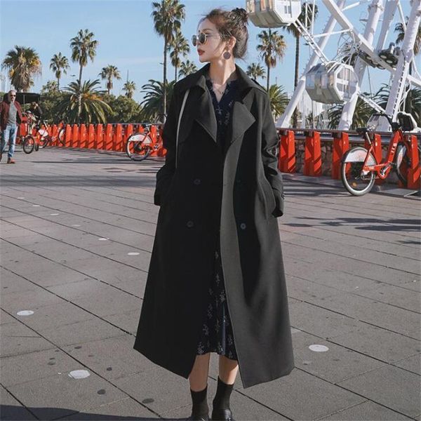 women's trench coats double-breasted spring autumn windbreaker jacket mid-length british style korean loose long black, Tan;black
women's trench coats double-breasted spring autumn windbreaker jacket mid-length british style korean loose long black, Tan;black