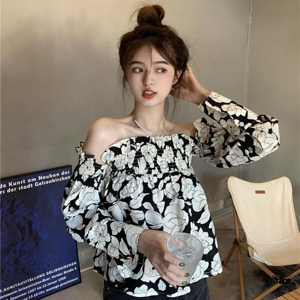 women's blouses & shirts plus size floral long sleeve summer slash neck vintage style woman off shoulder loose print crop ladies, White
women's blouses & shirts plus size floral long sleeve summer slash neck vintage style woman off shoulder loose print crop ladies, White